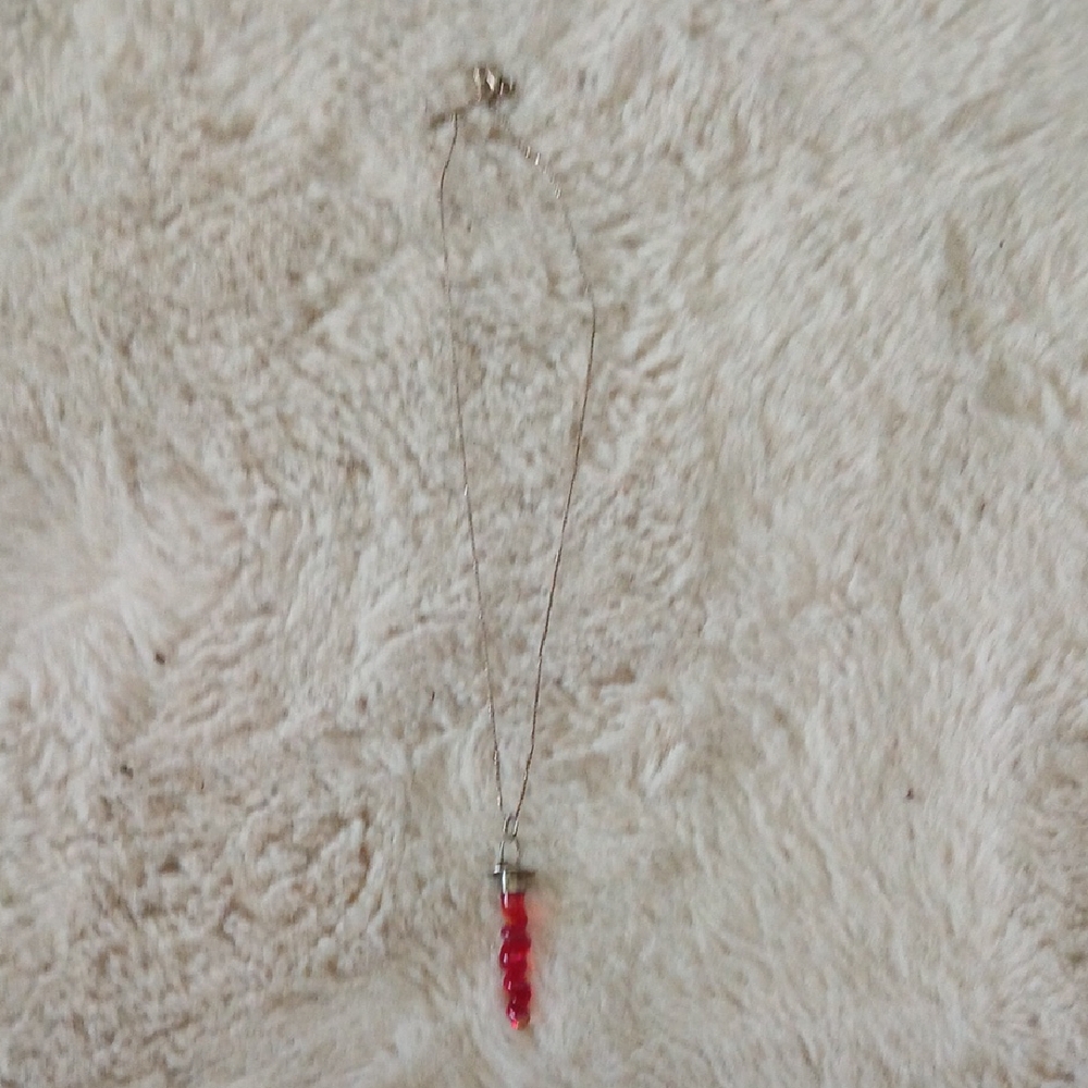 Elegant Handmade Red Glass Necklace